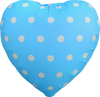 18"B Heart Baby Blue with White Dots Flat (10 count)