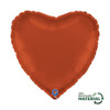 18"S Heart Satin Brick Red flat (10 COUNT)