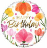 18"C Happy Birthday Painted Flowers flat (10 count)