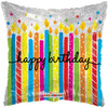 18"C Happy Birthday Big Candles Holographic flat (10 count)