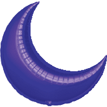 26"A Crescent Moon Purple flat (3 count)