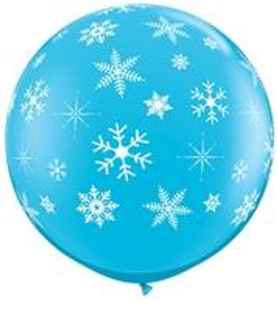 36"Q Snowflakes Robin's Egg w/ white print (2 count)