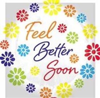 18"A Feel Better, Primary Flowers(10 count)