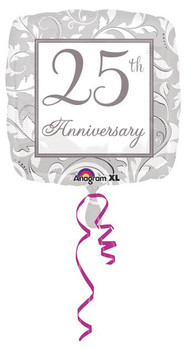 18"A Happy Anniversary  25th Scroll flat (5 count)