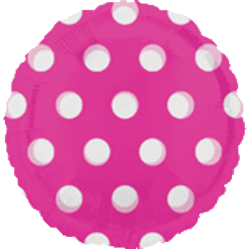 18"A Round Pink with White Dots Pkg (5 count)