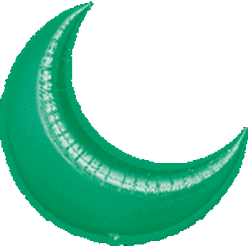 10"A Crescent Moon Green flat (5 count)