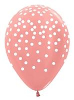 5"S Rose Gold Metallic with White Dots Print (100 count)