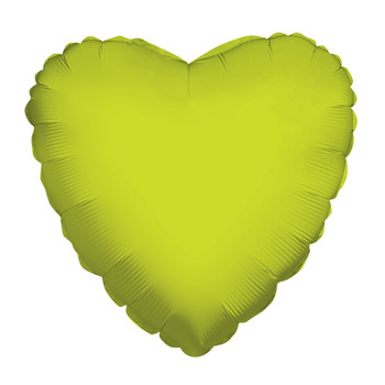 18"K Heart Lime Green flat (10 count)