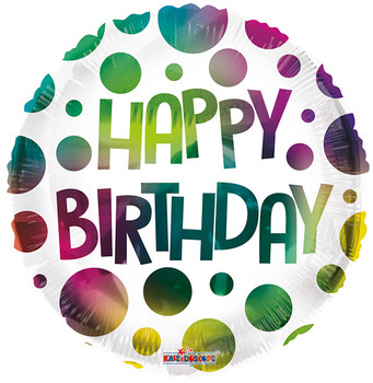 18"K Happy Birthday Dots Multicolor (10 count)