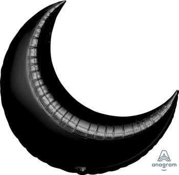 35"A Crescent Moon Black flat (3 count)