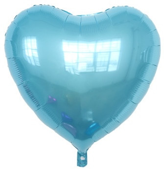 36"B Heart Light Blue flat (5 count)