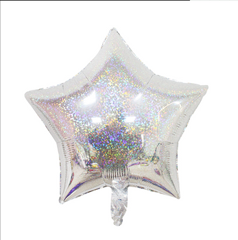 18"B Star Holographic Silver flat (10 count)