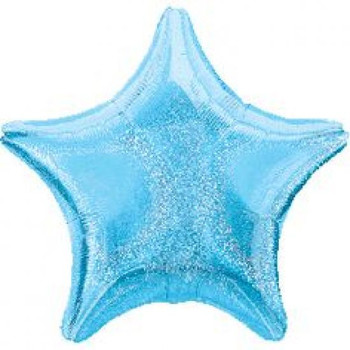 18"I Star Holographic Light Blue (10 count)