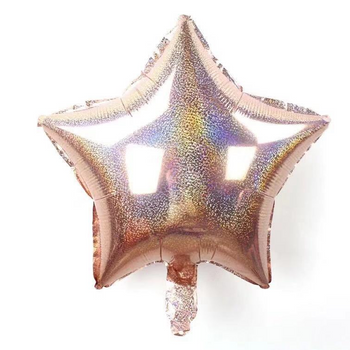 18"B Star Holographic Rose Gold flat (10 count)