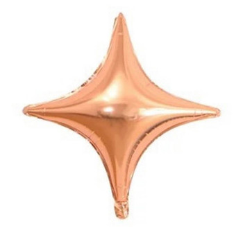 10"B 4 Point Star Rose Gold Air-Fill flat (10 count)