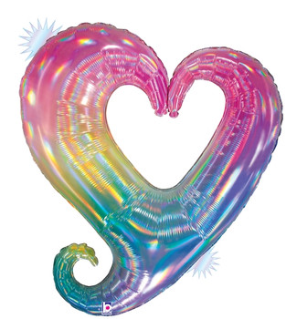 37"B Linking Chain of Heart Opal Rainbow Holographic (5 count)