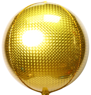 22"B Sphere Holographic Circles Gold (5 count)