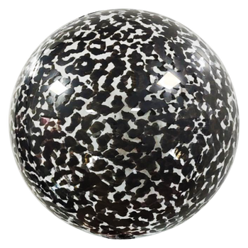 9"B Bobo Balloon Clear with Black Specs flat (20 count)