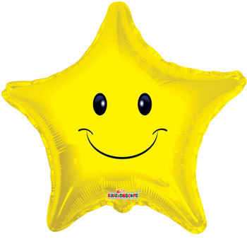 9"K Smiley Face Yellow Star Air-Fill Only (10 count)