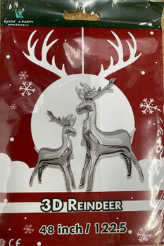 48"B Reindeer 3D Silver Pkg (5 count)