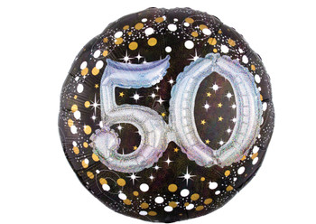 36"A Happy Birthday Sparkling Holo. 50th Multi Pkg (5 count)