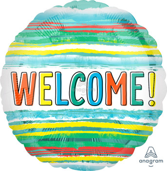 18"A Welcome Watercolor Stripes Pkg (5 count)