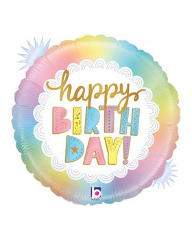 18"S Happy Birthday Tie-Dye Opal Pkg (5 count)