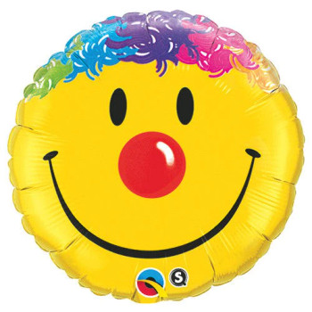 18"Q Clown Smiley Face Yellow (5 count)