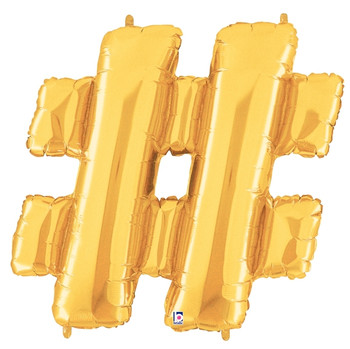 40"B Gold Hashtag (1 count)