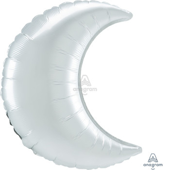 35"A Crescent Moon White Satin flat (3 count)