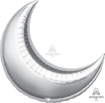 35"A Crescent Moon Silver flat (3 count)