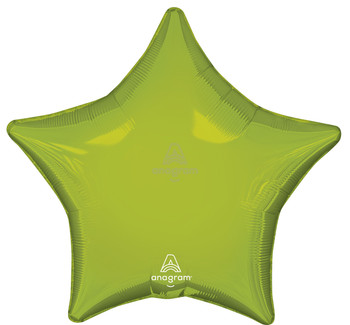 19"A Star Metallic Lime Green flat (10 count)