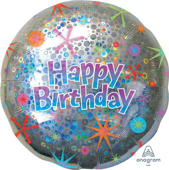 32"A Happy Birthday Circles Holographic Pkg (5 count)