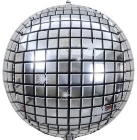 50"B Disco Ball Silver/Black Sphere Pkg (1 count)