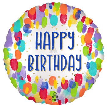 18"A Happy Birthday Painterly Dots Pkg (5 count)