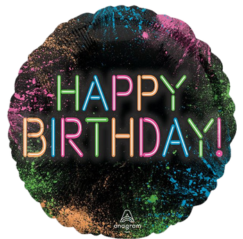 18"A Happy Birthday Let's Glow Crazy flat (10 count) 18"A Happy Birthday Let's Glow Crazy flat (10 count)