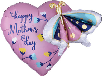 26"A Happy Mother's Day Butterfly and Heart 3-D Pkg (5 count)