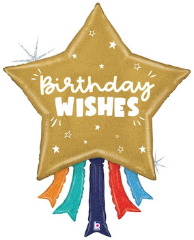 36"S Birthday Wishes Star Pkg (5 count)