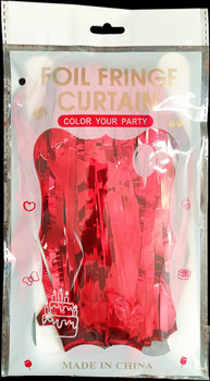 8'B Foil Curtain Red 8' x 3' Pkg (10 count)