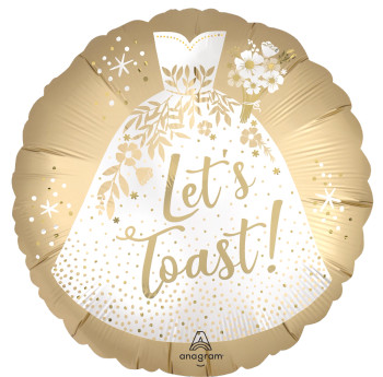 18"A Wedding Let's Toast Satin Pkg (5 count)