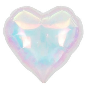18"B Heart Iridescent Pkg Air Fill Only (10 count)