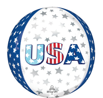 16"A USA Star Bursts Orbz Pkg (5 count)