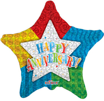 18"C Happy Anniversary Patterned flat (10 count)
