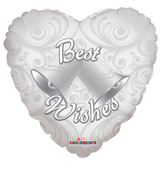 18"C Best Wishes Bells Silver flat (10 count)