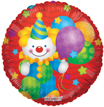 18"C Clown With Balloons flat (10 count)
