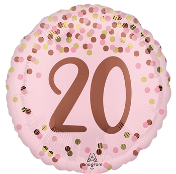18"A Happy 20th Birthday Pretty Pink PKG (5 COUNT)