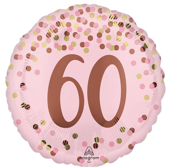 18"A Happy 60th Birthday Pretty Pink PKG (5 COUNT)
