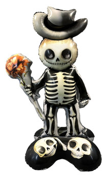 45"Standup Halloween Skeleton with Flower Pkg (1 count)
