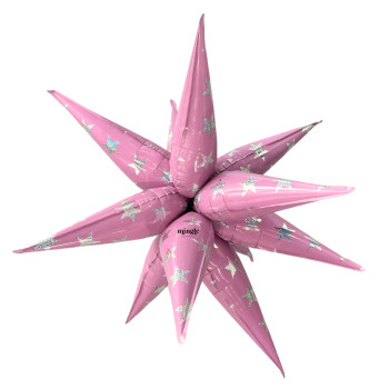 32" Starburst Pink Sparkle Stars Pkg (1 count)