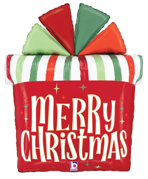 27"S Merry  Christmas Gift Retro Stripes Pkg (5 count)